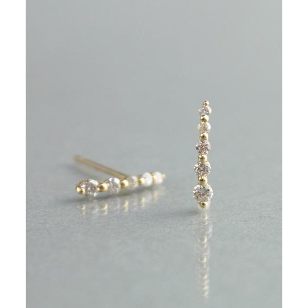 ピアス 「anq.」K10・ダイヤモンド グラデーションピアス レディース