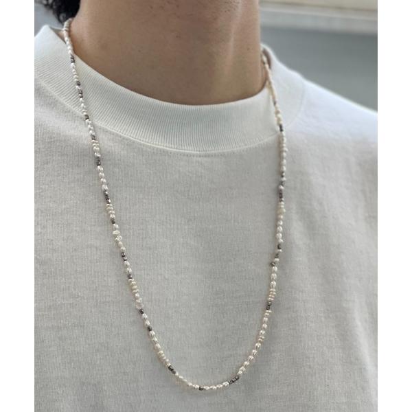 ネックレス Metal x Seed Pearl Long / メタル x シード パール ロングネックレス(3WAY) メンズ