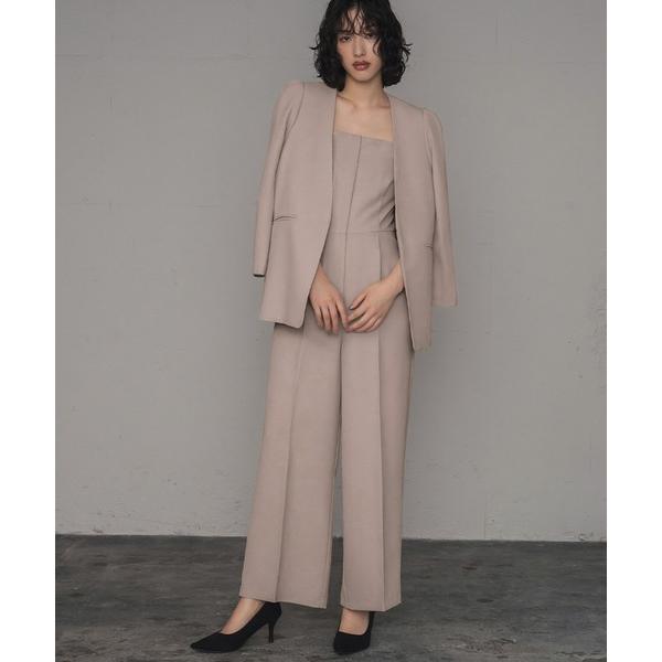 『タイムセール実施中』ZOZO問い合わせ番号:61750737ショップ:RIVER FIELD &amp; Co.，リバーフィールド　アンド　コーブランド:Flolia，フロリア商品名:ノーカラージャケット・オールインワン セットアップ パ...