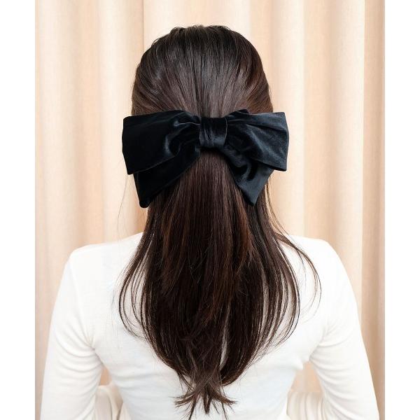 『セール実施中』ZOZO問い合わせ番号:62819365ショップ:Outfitter lab，アウトフィッターラボブランド:CEMONEMO，セモネモ商品名:ベロア ブラック リボン バレッタカテゴリ:ヘアアクセサリー>バレッタ/ヘア...