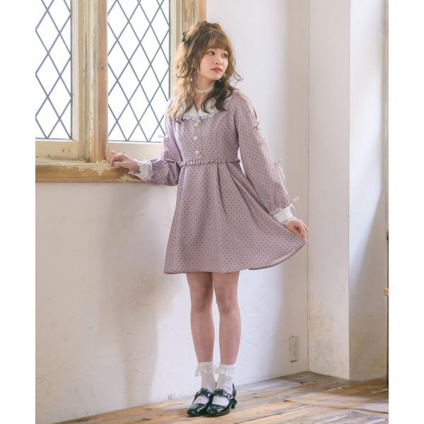 ワンピース ロマンティック 清楚系 10代 代 ピンク ブラック リボン レース Rojita 通販