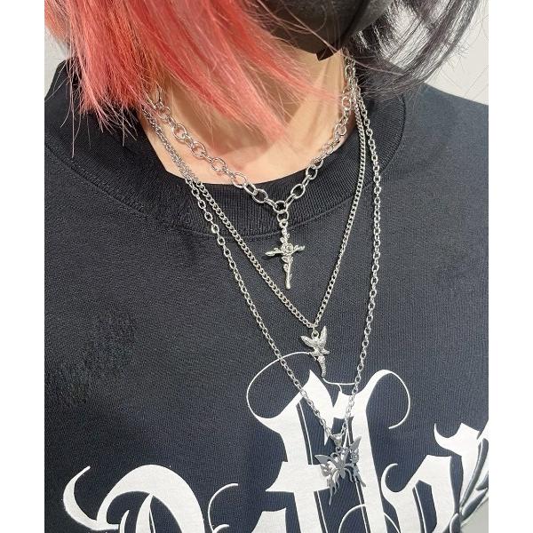 ネックレス 「NOVESSEL/ノベセル」トリプルチェーン ペンダントネックレス レディース メンズ