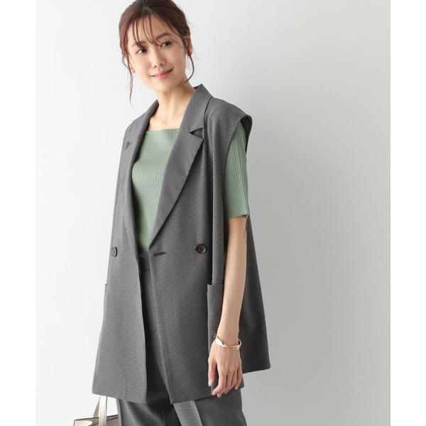 チェック ジャケット アウター 長袖 グリー78 オーバーサイズ ブルー ボタン