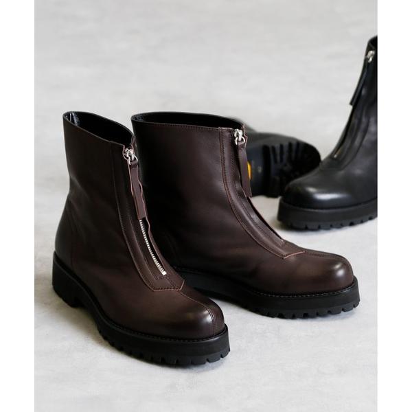 ワーク ブーツ PADRONE パドローネ / CENTER ZIP BOOTS (WATER PROOF LEATHER) センタージップブーツ（ウォータープルーフ） 防水 ビブラムソール / PU805…