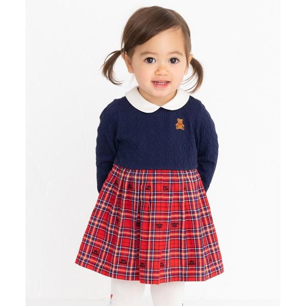 ZOZO問い合わせ番号:65426108ショップ:MIKI HOUSE，ミキハウスブランド:MIKI HOUSE，ミキハウス商品名:ベアチェックワンピースカテゴリ:ワンピース/ドレス>ワンピースブランド品番:13-1901-571(8...