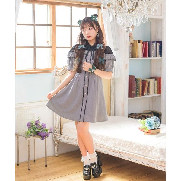 ワンピース ガーリー系 キレカワ系 10代 代 ピンク ブラック レース オフショル Rojita 通販