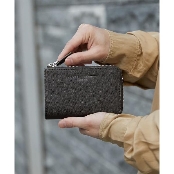 財布 KATHARINE HAMNETT LONDON/キャサリンハムネットロンドン PRIZM　L字ファスナーミドルウォレット メンズ レディース
