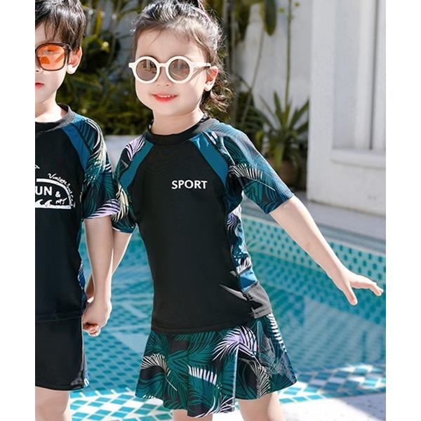 『タイムセール実施中』※このアイテムは返品・交換対象外商品です。ZOZO問い合わせ番号:66247689ショップ:TeddyShop，テディショップブランド:TeddyShop，テディショップ商品名:キッズ水着 リゾートボタニカル柄ラッシュ...