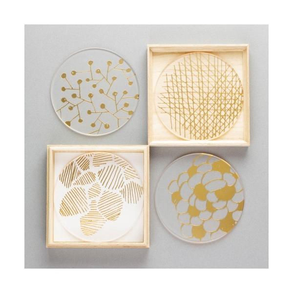 ZOZO問い合わせ番号:67499453ショップ:MARK'S，マークスブランド:MARK'S，マークス商品名:箔 coaster/木箱入り4枚セット/toumeiカテゴリ:食器/キッチン>ランチョンマット/テーブルウェアブランド品番...