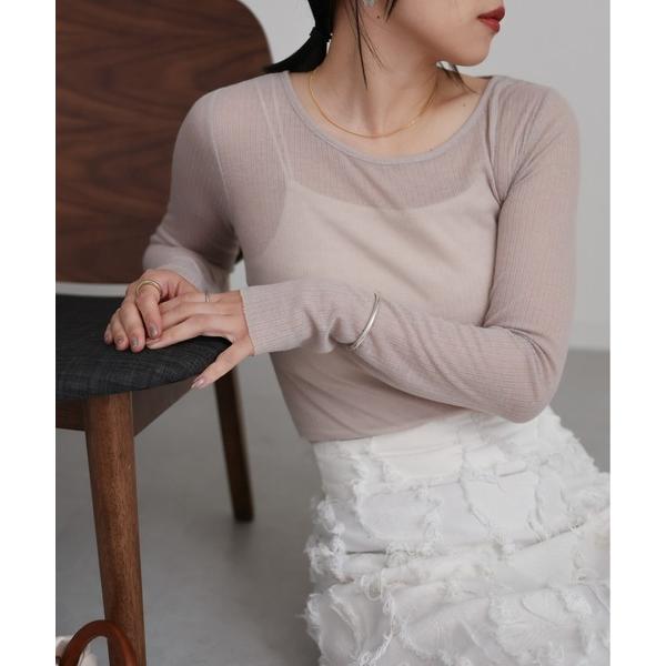 tシャツ シアーTシャツ　/ロンT/長袖T レディース