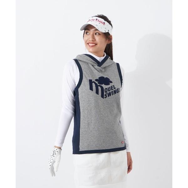 VIVA HEART - ビバハート　白キャップ付き　フリース・タフタ　リバーシブル　ベスト　ネイビー ビバハート VIVA HEART レディース 秋冬 ストレッチ フリー