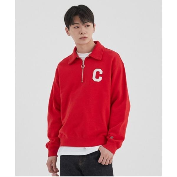 トレーナー スウェット 「COVERNAT」C LOGO ARCH COLLEGE COLLAR ZIP-UP / カバーナット C ロゴ アーチ カレッジ カラー ジップアップ メンズ レディース