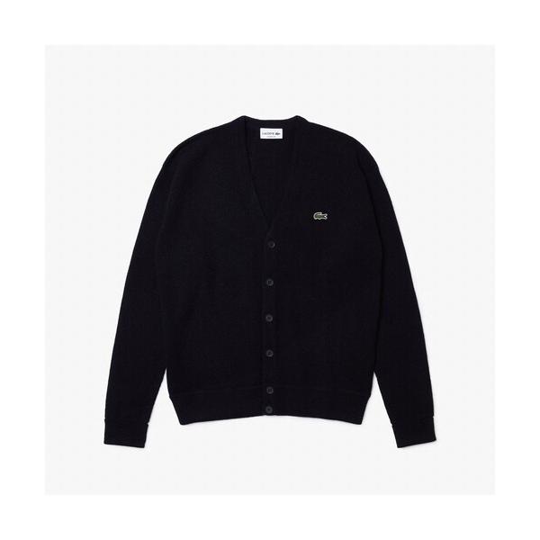 カーディガン ガーター編み ウールVネックカーディガン メンズ レディース