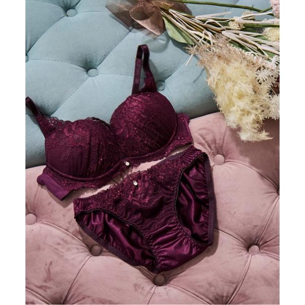 ブラジャー ショーツセット 「northerly bra フィットシリーズ 谷間メイク」　カシュクールレースモールド　ブラジャー＆ショーツSet　B〜Fカップ
