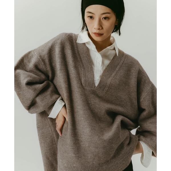 『タイムセール実施中』ZOZO問い合わせ番号:69066452ショップ:andme，アンドミーブランド:andme，アンドミー商品名:【新色追加】オーバーサイズVネック長袖ニットトップスカテゴリ:トップス>ニット/セーターブランド品番...