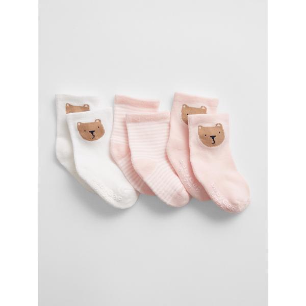 ※このアイテムは返品・交換対象外商品です。ZOZO問い合わせ番号:69393667ショップ:GAP，ギャップブランド:GAP，ギャップ商品名:3足セット ブラナンベア クルーソックス (ベビー)カテゴリ:レッグウェア>ソックス/靴下ブ...