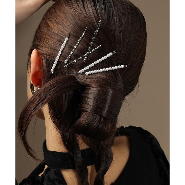 ヘアピン パール ウェーブ メタル ヘアピン 6本セット