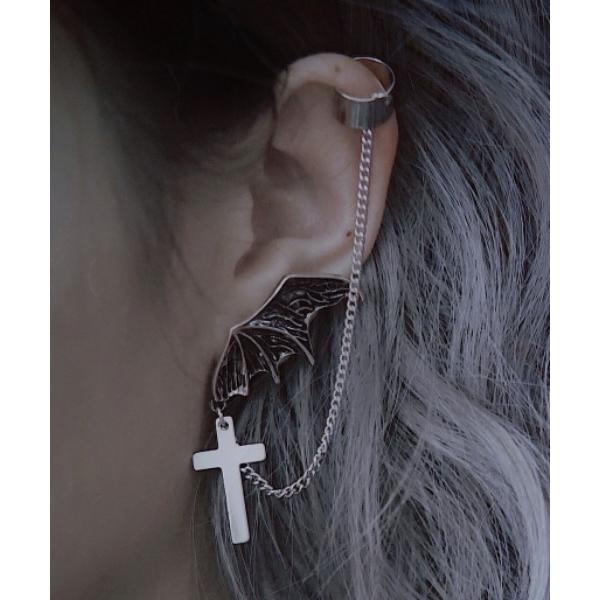 ピアス 「NOVESSEL/ノベセル」 チェーン付きイヤーカフ＋デザインピアス レディース メンズ