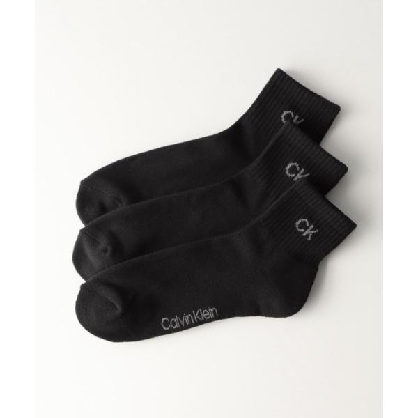 靴下 「3足セット」Calvin Klein メンズ 抗菌防臭 足底パイル ショートソックス 92572502 メンズ