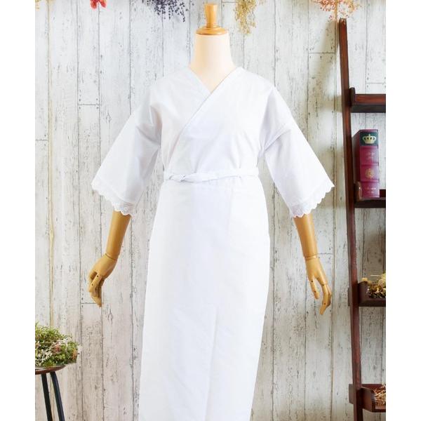 ZOZO問い合わせ番号:70910805ショップ:KIMONOMACHI，キモノマチブランド:KIMONOMACHI，キモノマチ商品名:レース付き肌着 着物・浴衣スリップ 裾除け付き肌襦袢 衣紋抜き付き オールシーズン レディース浴衣にも使...