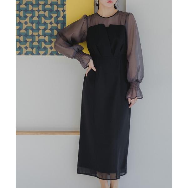 ZOZO問い合わせ番号:71412212ショップ:FUNALIVE，ファンアライブブランド:epic day，エピックデイ，FUNALIVE，ファンアライブ商品名:epic day ボリュームスリーブシフォンロングワンピースカテゴリ:ワンピ...