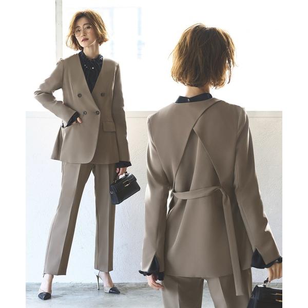 ZOZO問い合わせ番号:71448377ショップ:RUIRUE BOUTIQUE，ルイルエブティックブランド:RUIRUE BOUTIQUE，ルイルエブティック商品名:バッククロスケープダブルブレストジャケット＆ストレートパンツフォーマルセ...