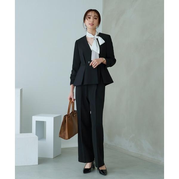 ZOZO問い合わせ番号:71448516ショップ:RUIRUE BOUTIQUE，ルイルエブティックブランド:RUIRUE BOUTIQUE，ルイルエブティック商品名:タックペプラムノーカラージャケット＆ワンタックパンツフォーマルセレモニー...