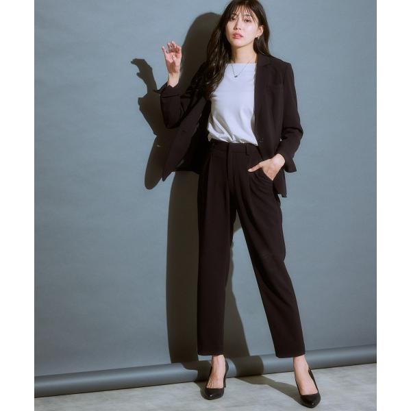 ZOZO問い合わせ番号:71906040ショップ:nissen，ニッセンブランド:7days Life Styling，セブンデイズライフスタイリング商品名:【洗える】タテヨコストレッチテーラードパンツスーツ（ジャケット＋９分丈テーパードパ...