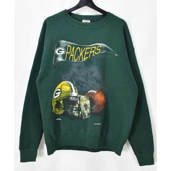 トレーナー スウェット 「ヴィンテージ古着」90's NUTMEG NFL GREEN BAY PACKERS / グリーンベイ・パッカーズ ロゴスウェット USA製 メンズ レディース