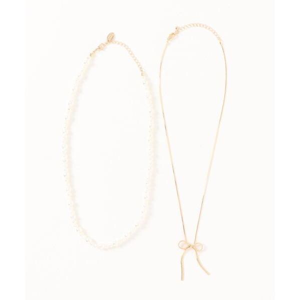 ネックレス ２レンパールネックレス　191584 レディース