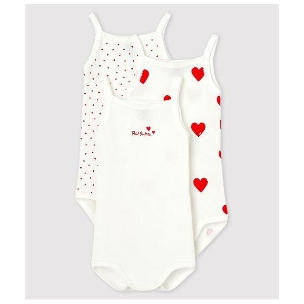 ※このアイテムは返品・交換対象外商品です。ZOZO問い合わせ番号:72595535ショップ:PETIT BATEAU，プチバトーブランド:PETIT BATEAU，プチバトー商品名:ハートプリントキャミソールボディ３枚組カテゴリ:ママ＆ベビ...