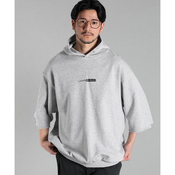 パーカー オーバーサイズ ビッグシルエット 7分袖カットオフパーカー