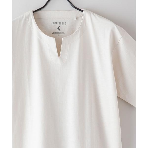 ヘンリーネック tシャツ 汗染みの目立ちにくいTシャツ ゼロステイン ZEROSTAIN 撥水性　UVカット スラブキーネックTシャツ メンズ レディース