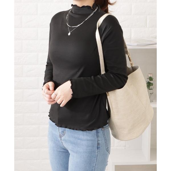 ZOZO問い合わせ番号:73187408ショップ:Lace Ladies，レースレディースブランド:DAYRA，デイラ商品名:裏起毛メロウフリルプチハイネック長袖プルオーバーカテゴリ:トップス>Tシャツ/カットソーブランド品番:AWT...