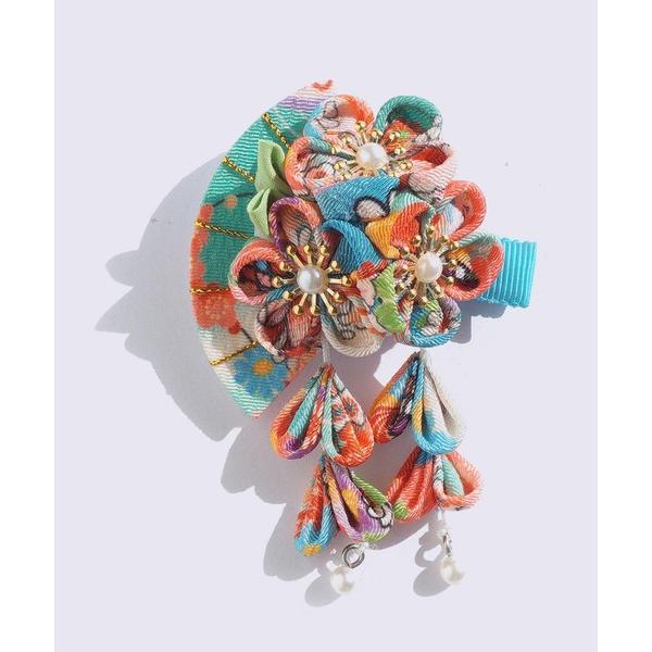 『セール実施中』ZOZO問い合わせ番号:73450744ショップ:Sweet Mommy，スウィートマミーブランド:SweetMommy，スウィートマミー商品名:袴ロンパースとお揃い！藤下がり 扇型3つ花ベビーヘアアクセサリー  [お祭り ...