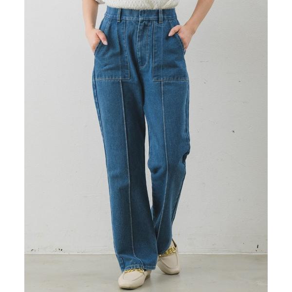 『タイムセール実施中』ZOZO問い合わせ番号:74161717ショップ:RETRO GIRL，レトロガールブランド:RETRO GIRL，レトロガール商品名:センターシームセミフレアPT(デニム)カテゴリ:パンツ>デニムパンツブランド...