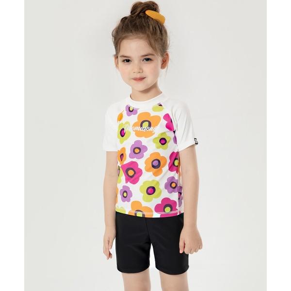 『タイムセール実施中』※このアイテムは返品・交換対象外商品です。ZOZO問い合わせ番号:74299765ショップ:TeddyShop，テディショップブランド:TeddyShop，テディショップ商品名:キッズ水着 半袖ラッシュガードプリントト...