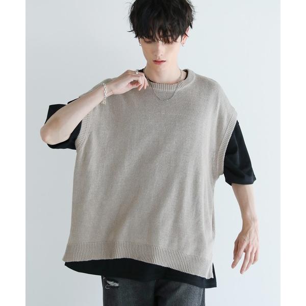 ベスト ジレ Buyer's Select / 綿麻サマーニットベスト メンズ