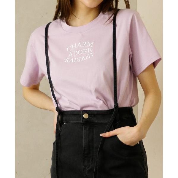 tシャツ 半袖 Per sist ence/パーシエンス　デザインロゴ刺繍Ｔシャツ レディース