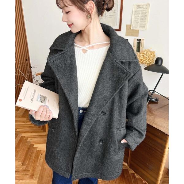 『タイムセール実施中』ZOZO問い合わせ番号:74710202ショップ:moment+，モーメントプラスブランド:moment+，モーメントプラス商品名:2WAYアレンジカラーニットシャギーミドル丈ダブルテーラードジャケットカテゴリ:ジャケ...