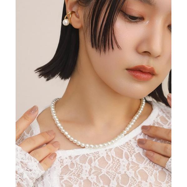 ネックレス 「WEB限定」”MELLOW”バロックパールネックレス/サージカルステンレス（金属アレルギー対応）「LHME / エルエイチエムイー」