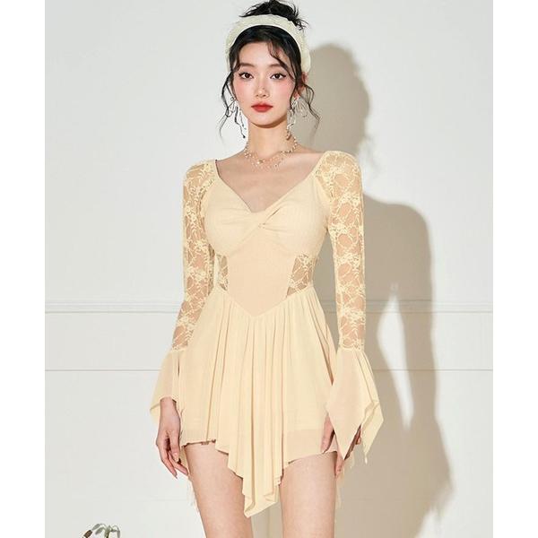 『セール実施中』※このアイテムは返品・交換対象外商品です。ZOZO問い合わせ番号:75229260ショップ:OSYAREVO，オシャレボブランド:OSYAREVO，オシャレボ商品名:ドッキングレース サグ フリル ワンピース 水着 レディー...