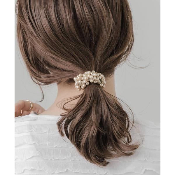 ZOZO問い合わせ番号:75324176ショップ:URBAN RESEARCH，アーバンリサーチブランド:SMELLY，スメリー商品名:ギャザーパールヘアポニーカテゴリ:ヘアアクセサリー>ヘアゴムブランド品番:SM34-2RF057素...