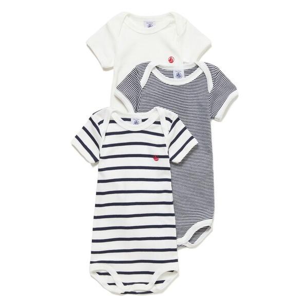 ※このアイテムは返品・交換対象外商品です。ZOZO問い合わせ番号:75525741ショップ:PETIT BATEAU，プチバトーブランド:PETIT BATEAU，プチバトー商品名:半袖ボディ３枚組カテゴリ:ママ＆ベビー>ロンパースブ...