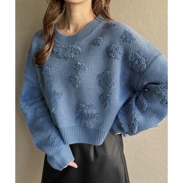 『タイムセール実施中』ZOZO問い合わせ番号:75723397ショップ:JUNOAH，ジュノアブランド:JUNOAH，ジュノア商品名:ショート丈花柄ニットカテゴリ:トップス>ニット/セーターブランド品番:fram0314h-67素材:...