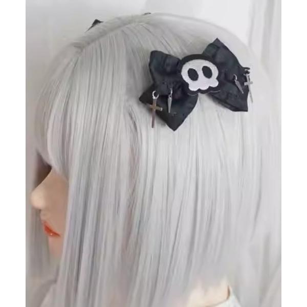 ヘアクリップ 「NOVESSEL/ノベセル」スカルリボンヘアクリップ