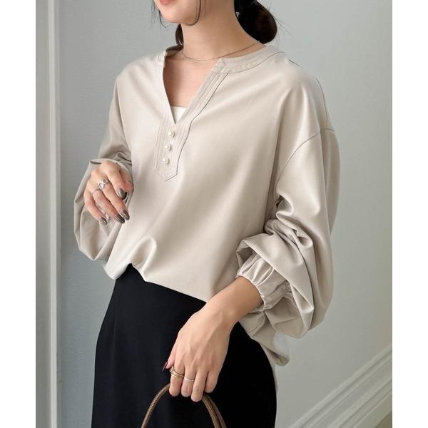 『タイムセール実施中』ZOZO問い合わせ番号:75982680ショップ:RANAN，ラナンブランド:RANAN，ラナン商品名:オンオフ使える！パール釦キーネック長袖ブラウスカテゴリ:トップス>シャツ/ブラウスブランド品番:719664...