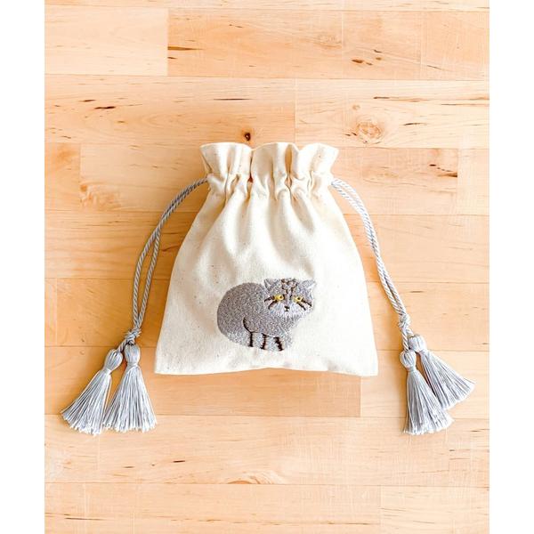 ラッピング アニマル刺繍巾着ポーチ２