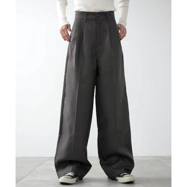 『セール実施中』ZOZO問い合わせ番号:76511509ショップ:WEGO，ウィゴーブランド:WEGO，ウィゴー商品名:WEGO/【26年春 大好評により再入荷！】ハイウエストセンタープレスワイドパンツカテゴリ:パンツ>スラックスブラ...