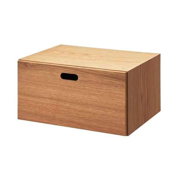 ZOZO問い合わせ番号:76546062ショップ:無印良品，ムジルシリョウヒンブランド:無印良品，ムジルシリョウヒン商品名:スタッキングチェスト・ハーフ・引出し・１段／オーク材突板　幅３７×奥行２８×高さ１８．５ｃｍカテゴリ:インテリア&g...